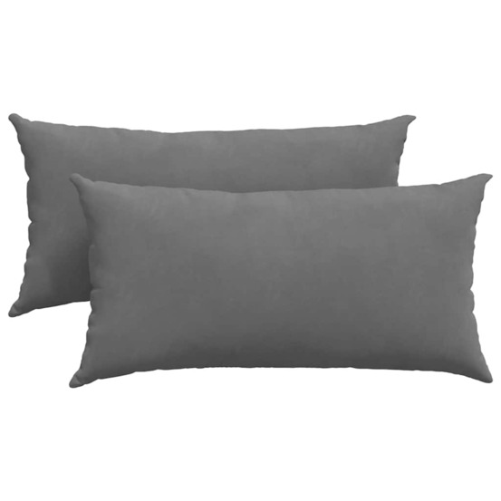 Coussins de canapé 2 pcs gris foncé 80 x 40 cm tissu