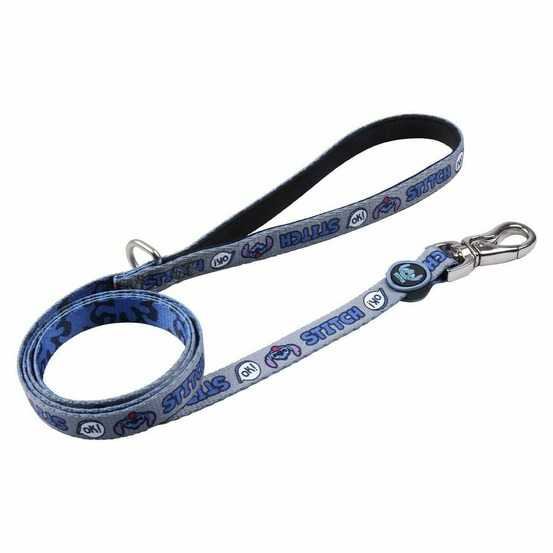 Laisse pour chien stitch gris bleu m