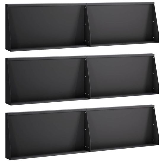 Mur de soutènement 6 pc 80 x 12 x 40 cm acier noir