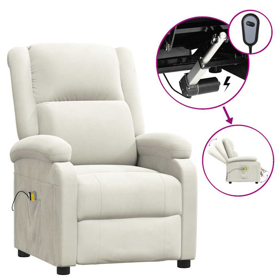 Fauteuil électrique de massage crème velours
