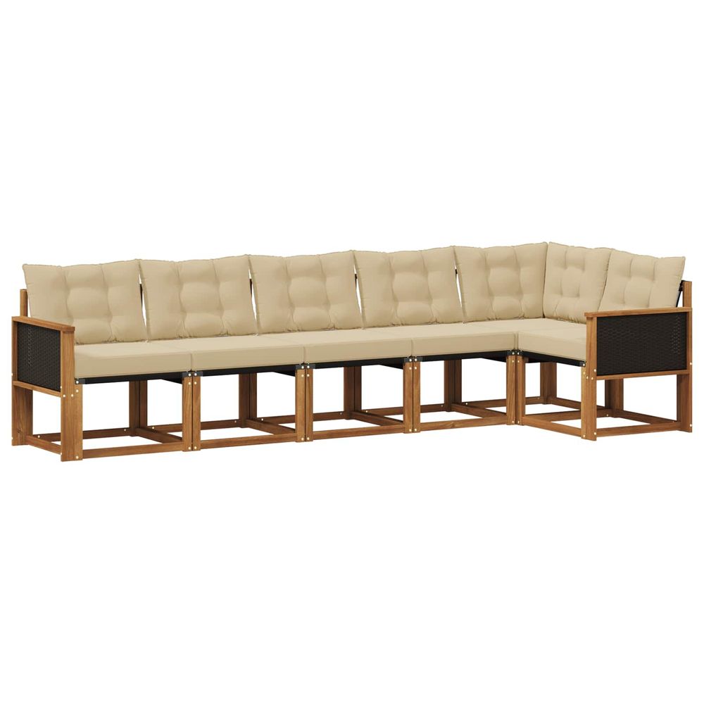 Ensemble de canapés d'extérieur 6 pc naturel et beige