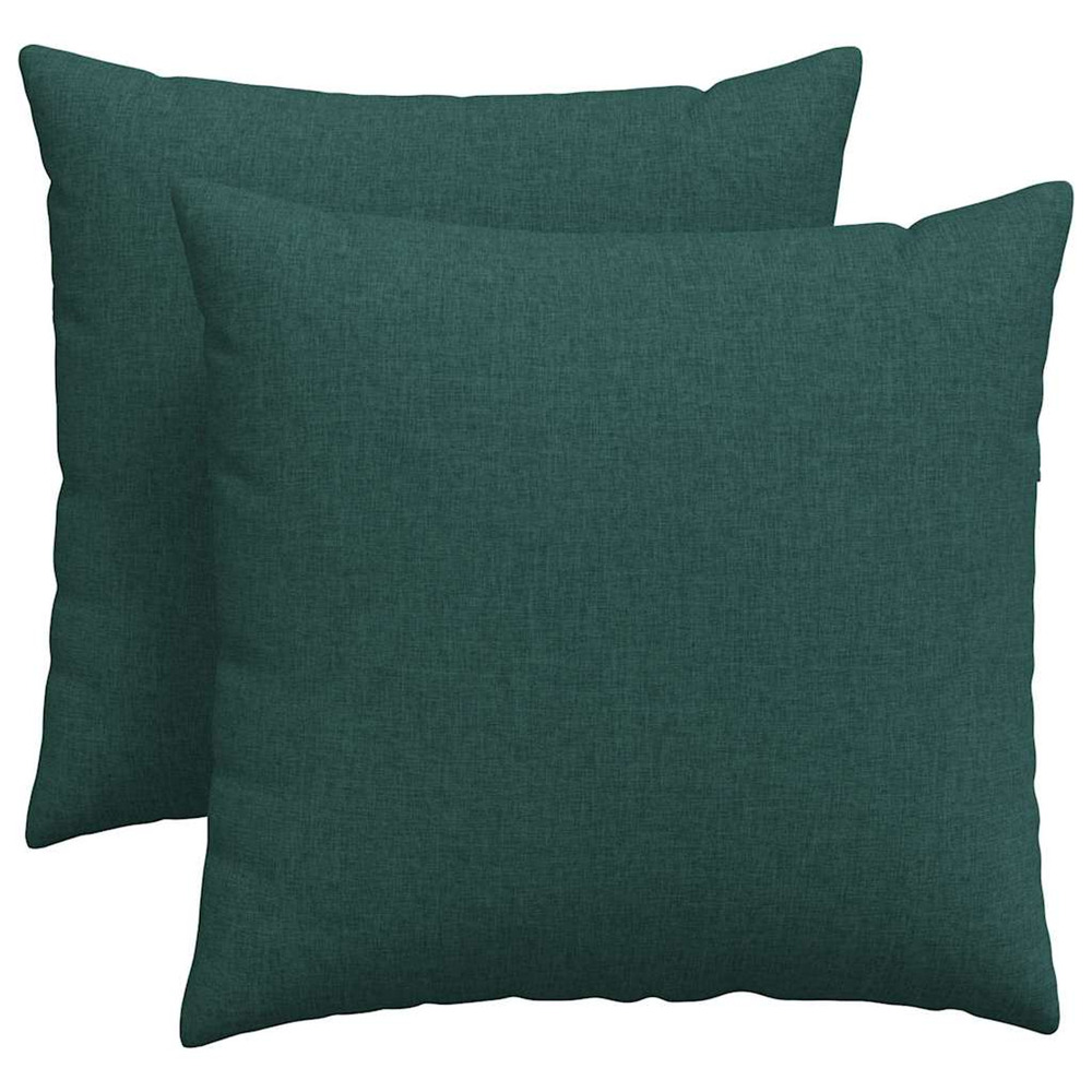 Coussins de canapé 2 pcs vert foncé 45 x 45 cm tissu