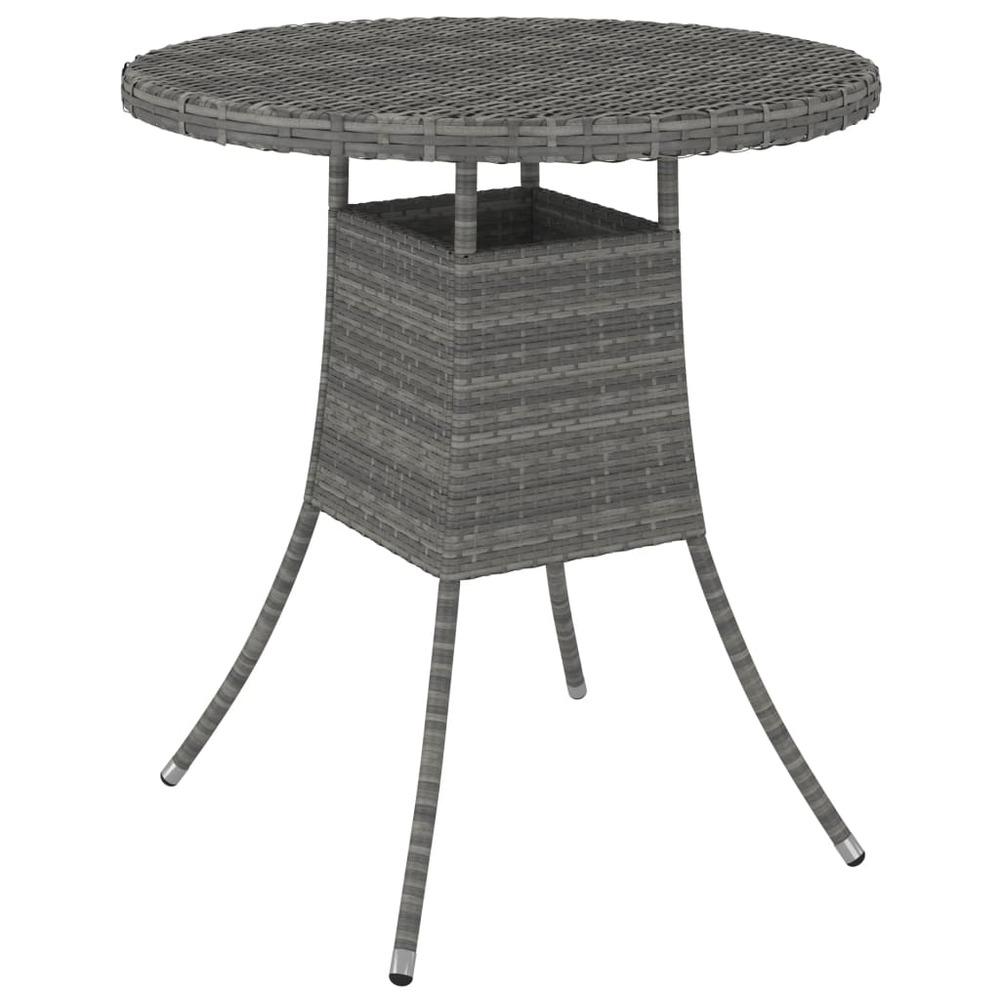 Table de jardin gris 70x70x73 cm résine tressée