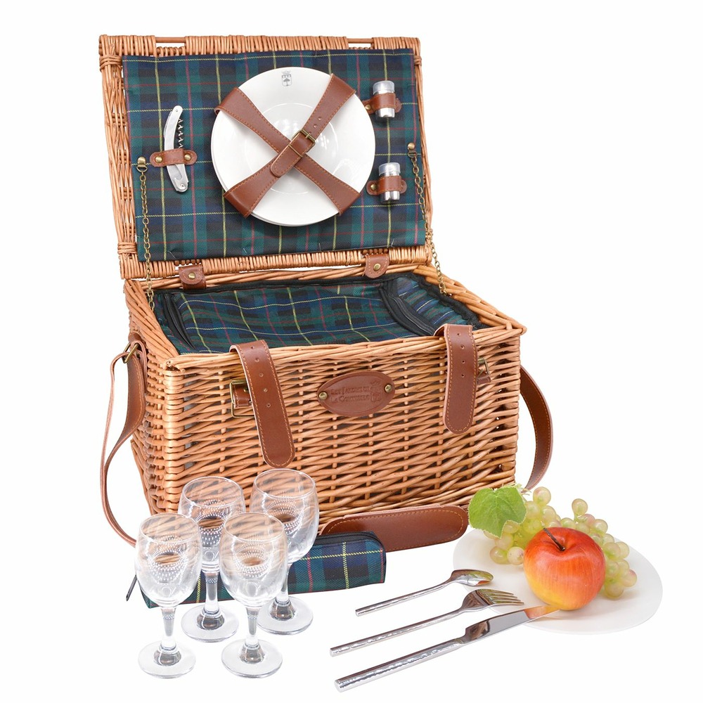 Panier pique-nique trianon vert 4 pers.