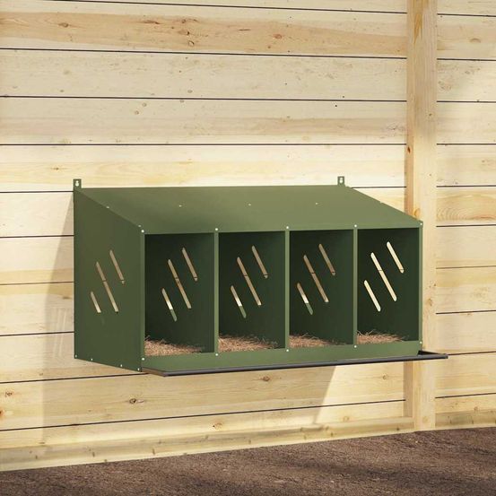 Pondoir à poules 4 compartiments en métal nichoir de ponte pour poulailler