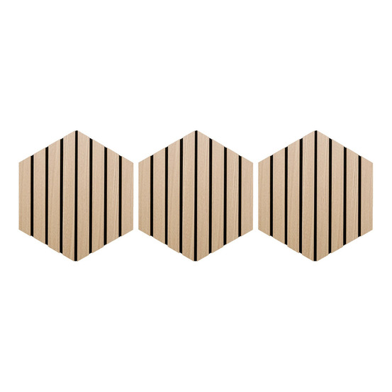 Lot de 3 panneaux déco hexagonal