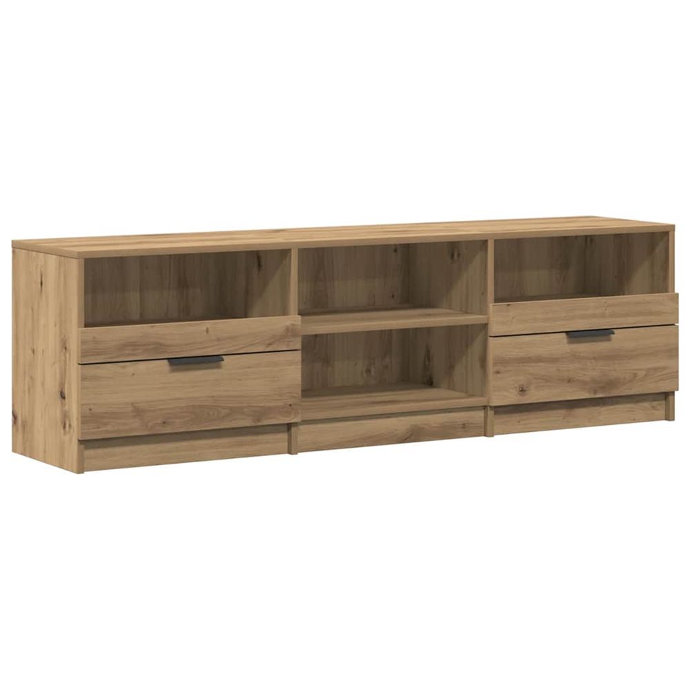 Meuble tv chêne artisanal 150x33,5x45 cm bois d'ingénierie