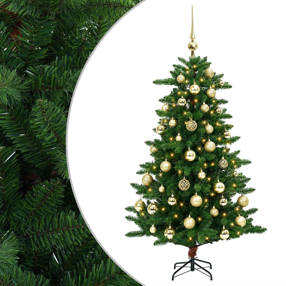 Artificial christmas tree with bauble 150 cm 150 led