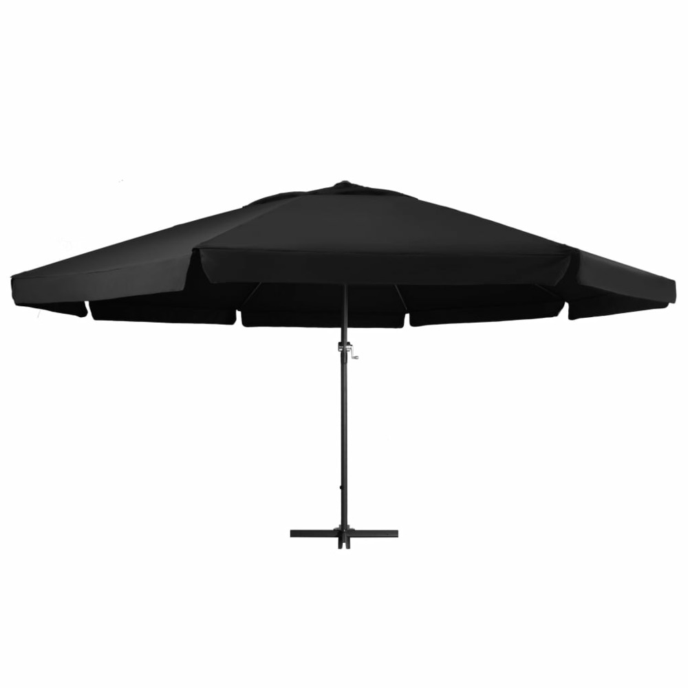 Parasol de jardin avec mât en aluminium 500 cm noir