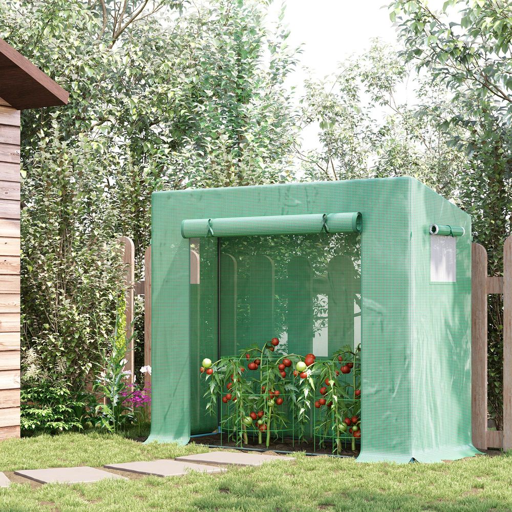 Serre tunnel acier bâche pe armée potager protection hivernage 200x76x168cm vert - comfortxl outdoor living