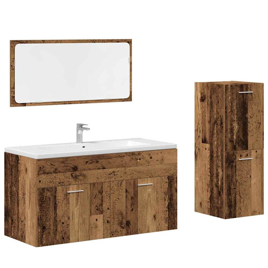 Ensemble de meubles salle de bain 3 pcs bois d'ingénierie