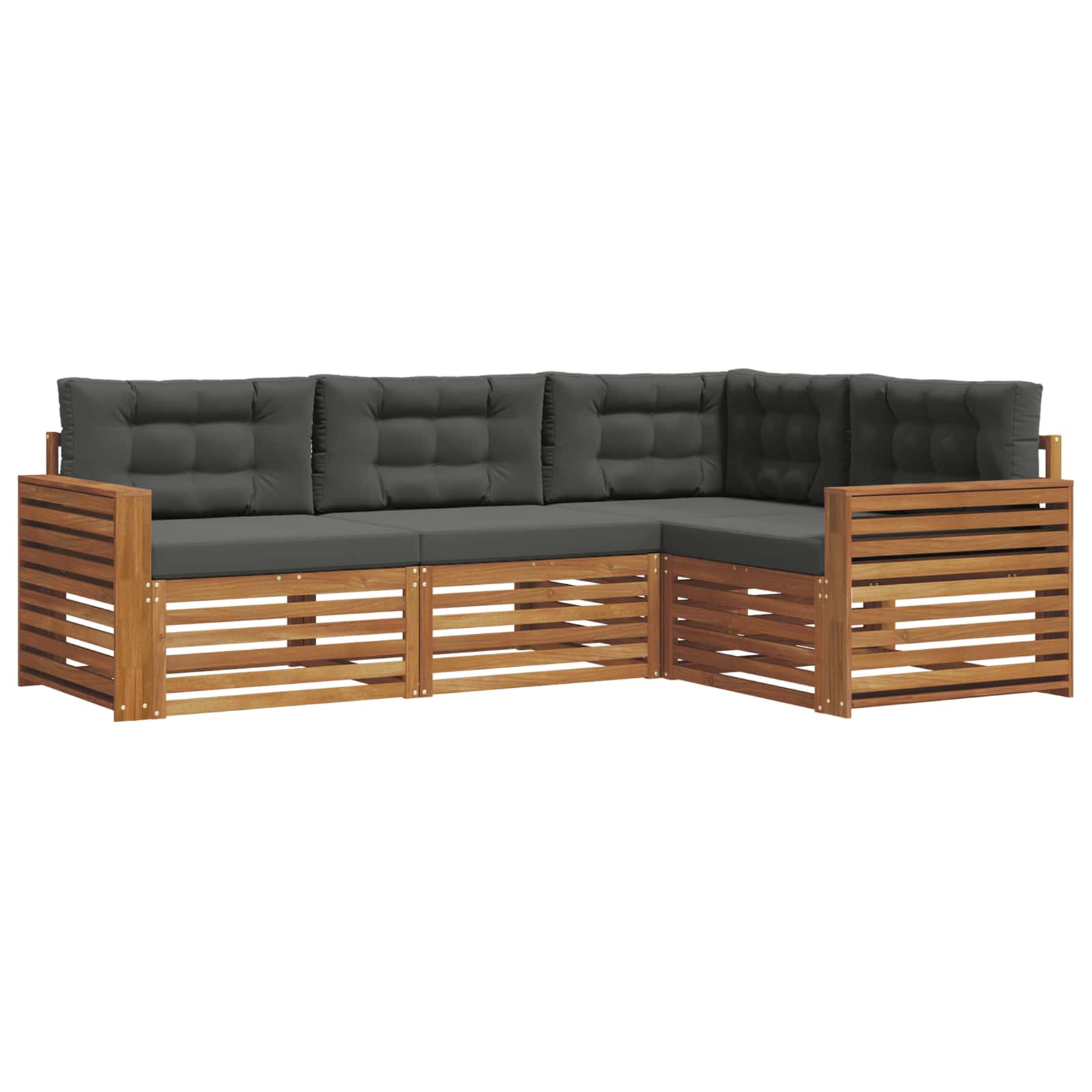 Ensemble de canapés d'extérieur 4 pcs naturel et anthracite