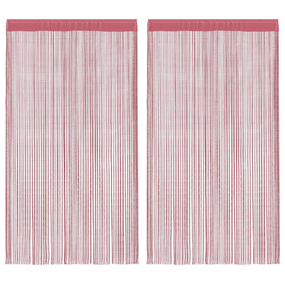 Rideau en fils 2 pcs 140 x 250 cm rose