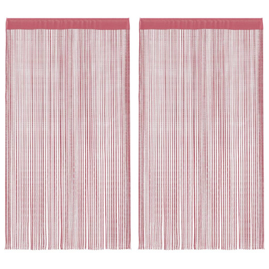 Rideau en fils 2 pcs 140 x 250 cm rose