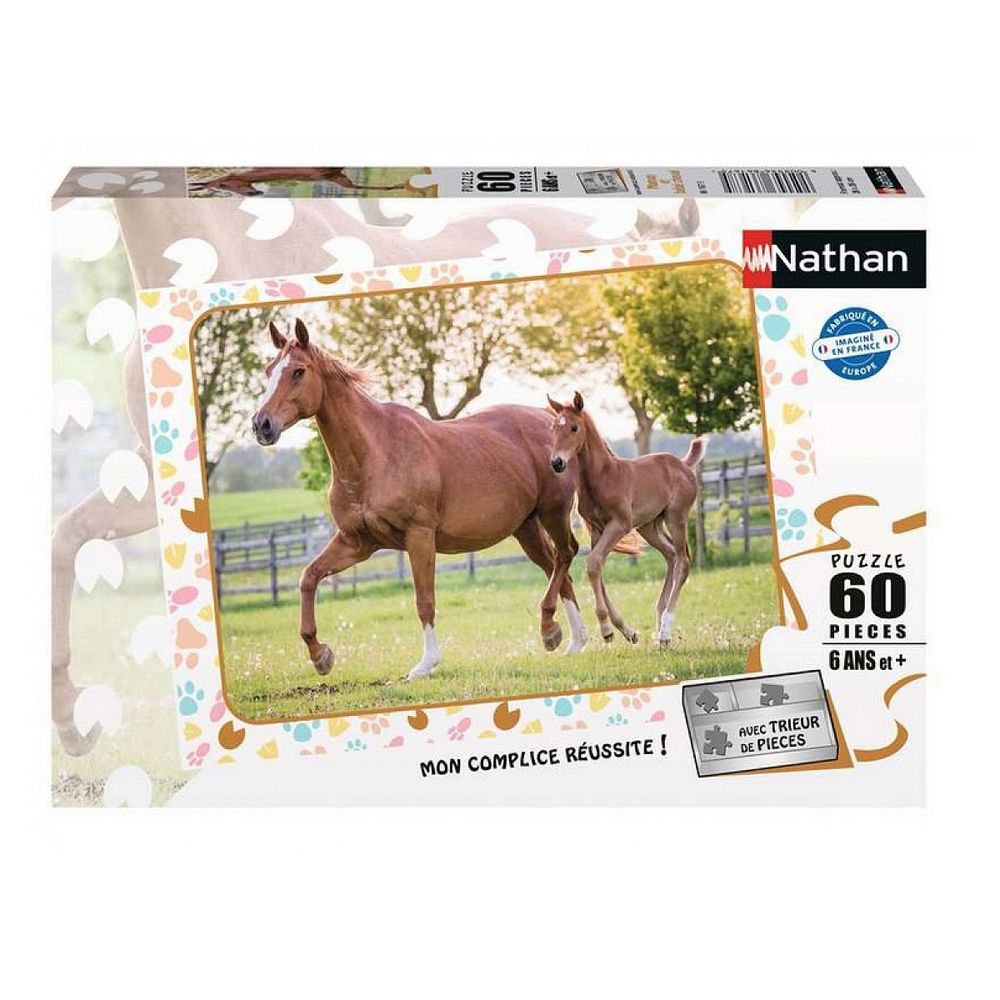Puzzle 60 p maman et bebe cheval