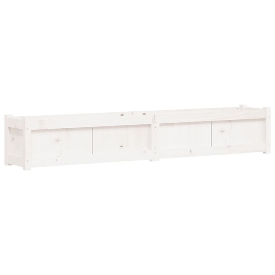 Jardinière bac lit surélevé plantes fleurs terrasse jardin 180 x 31 x 31 cm bois de pin massif blanc