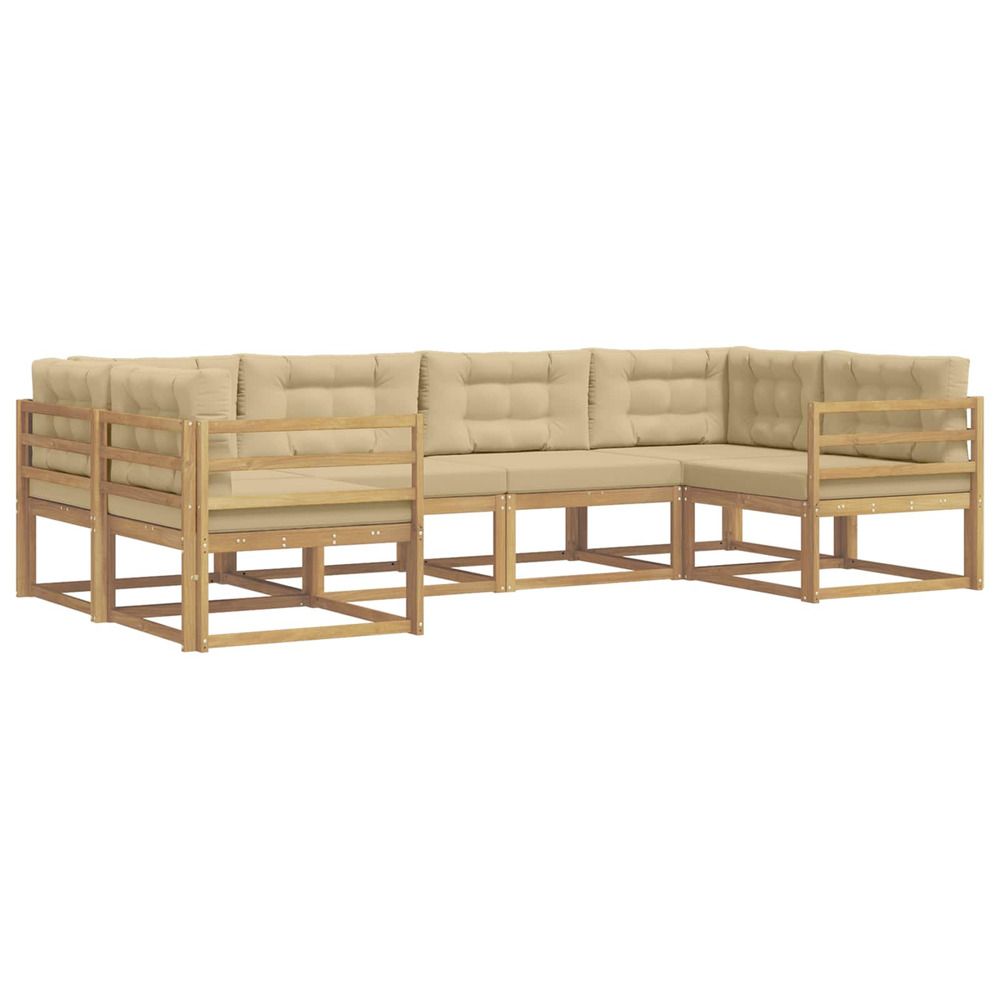 Ensemble de canapés d'extérieur 6 pc blanc et beige