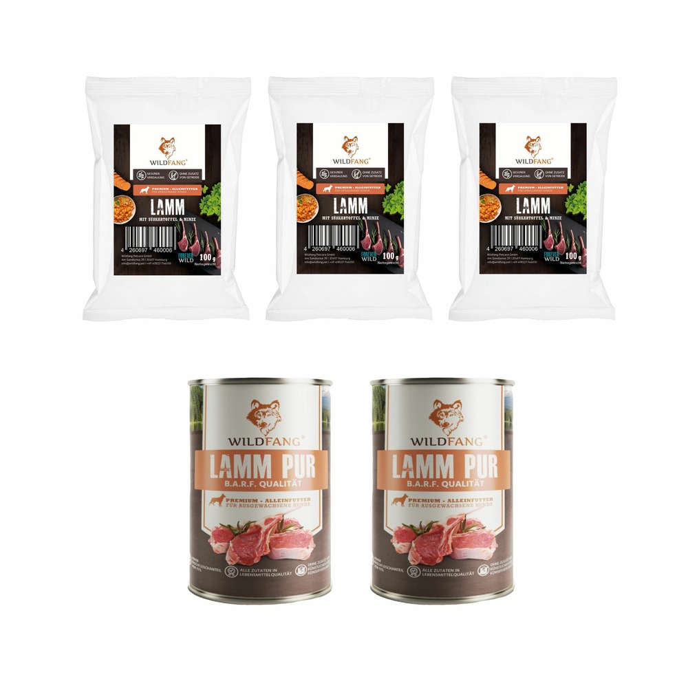 Wildfang - coffret gourmet adulte - aliments secs et humides - agneau