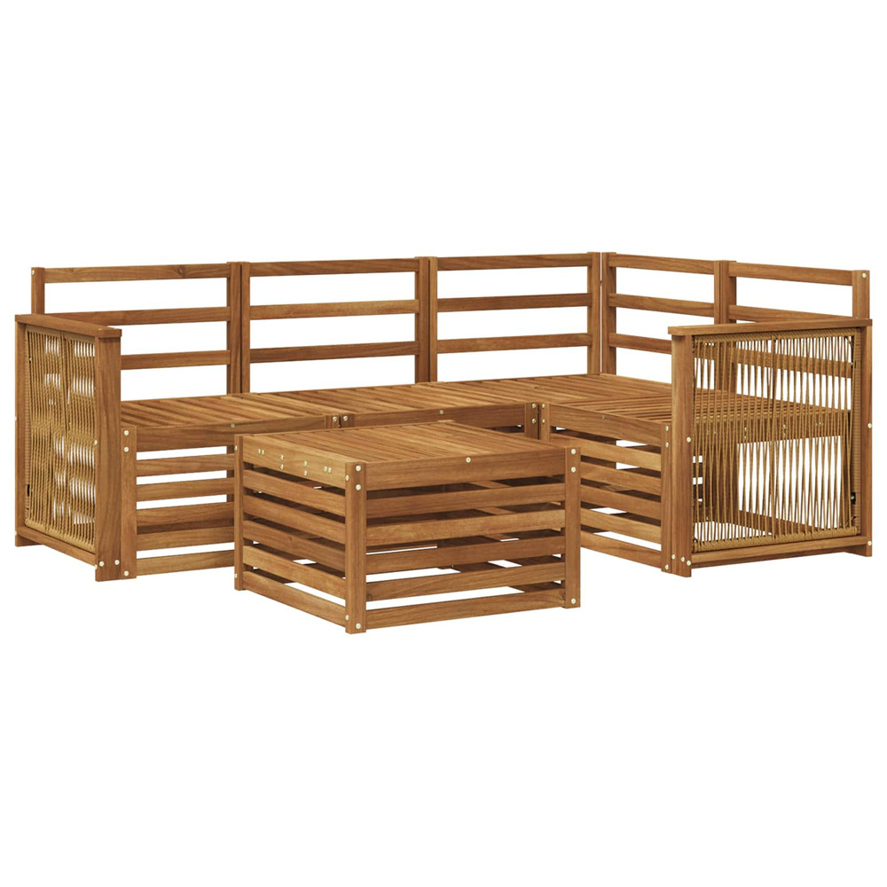 Ensemble de canapés d'extérieur 5 pcs naturel 59 x 59 x 37 cm