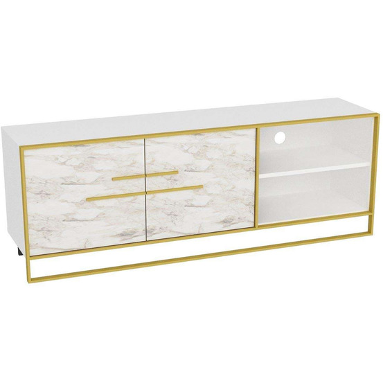 Meuble tv en aggloméré et métal polka