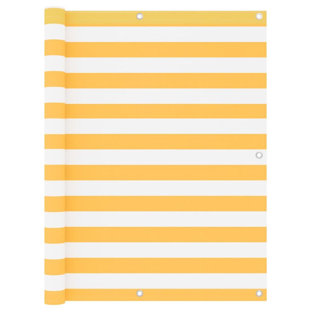 Écran de balcon blanc et jaune 120x400 cm tissu oxford