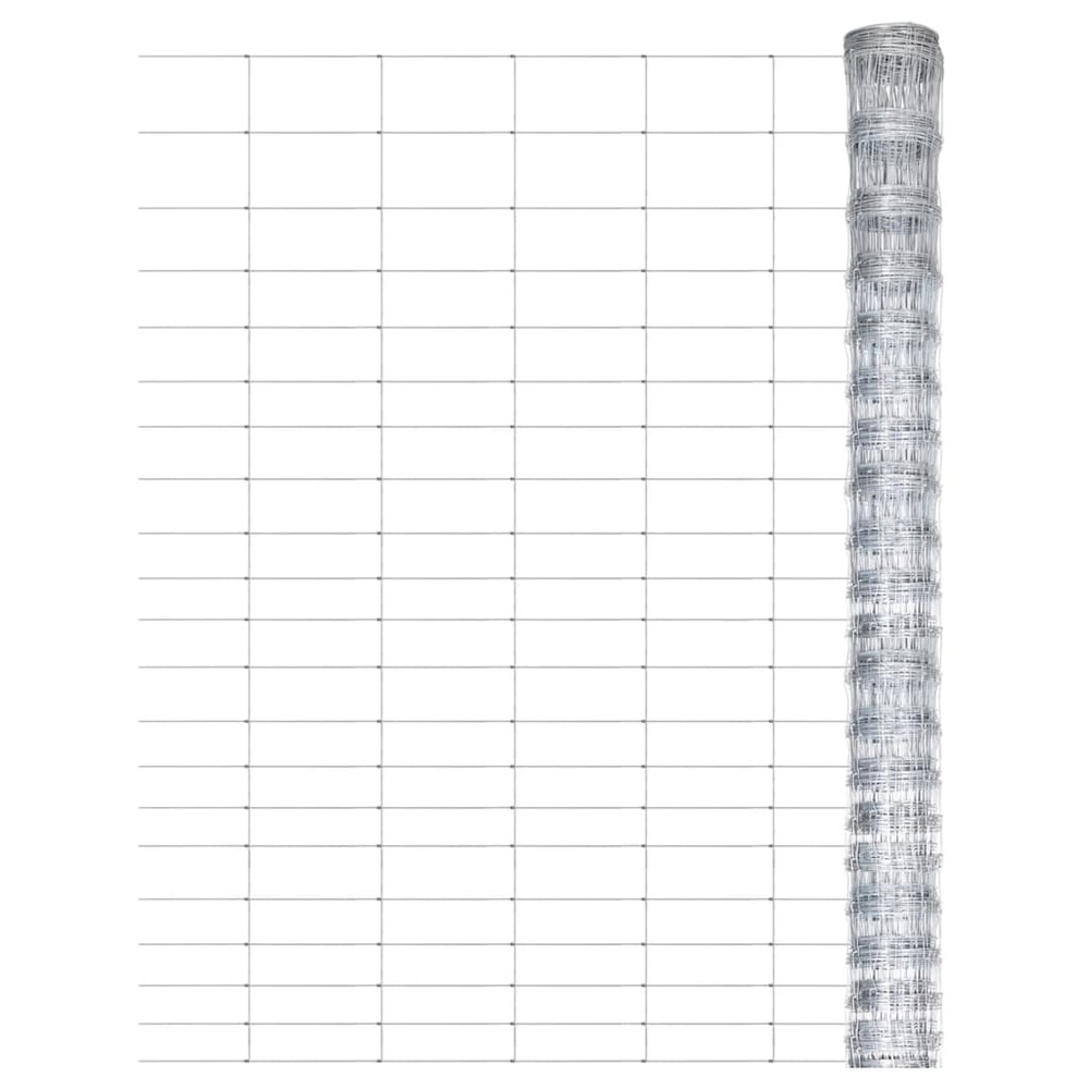 Clôture de jardin acier galvanisé 50x1,25 m argenté