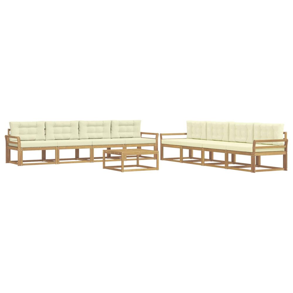 Ensemble de canapés d'extérieur 9 pc blanc et crème polyester