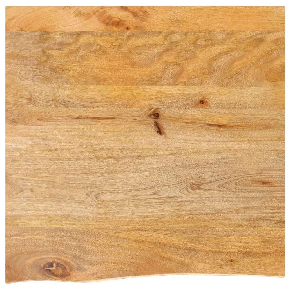 Dessus de table à bord vivant 80x80x3,8 cm bois massif manguier