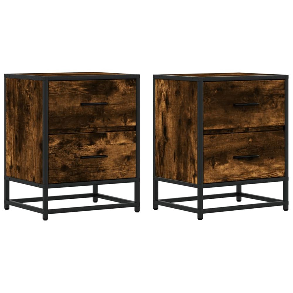 Tables de chevet 2 pcs chêne fumé 40x31x50 cm bois ingénierie
