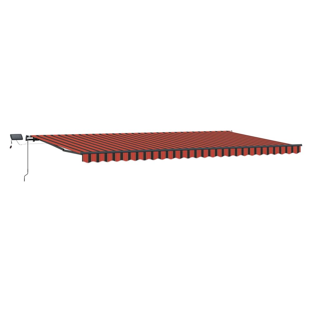 Auvent rétractable orange et marron 600 × 300 cm