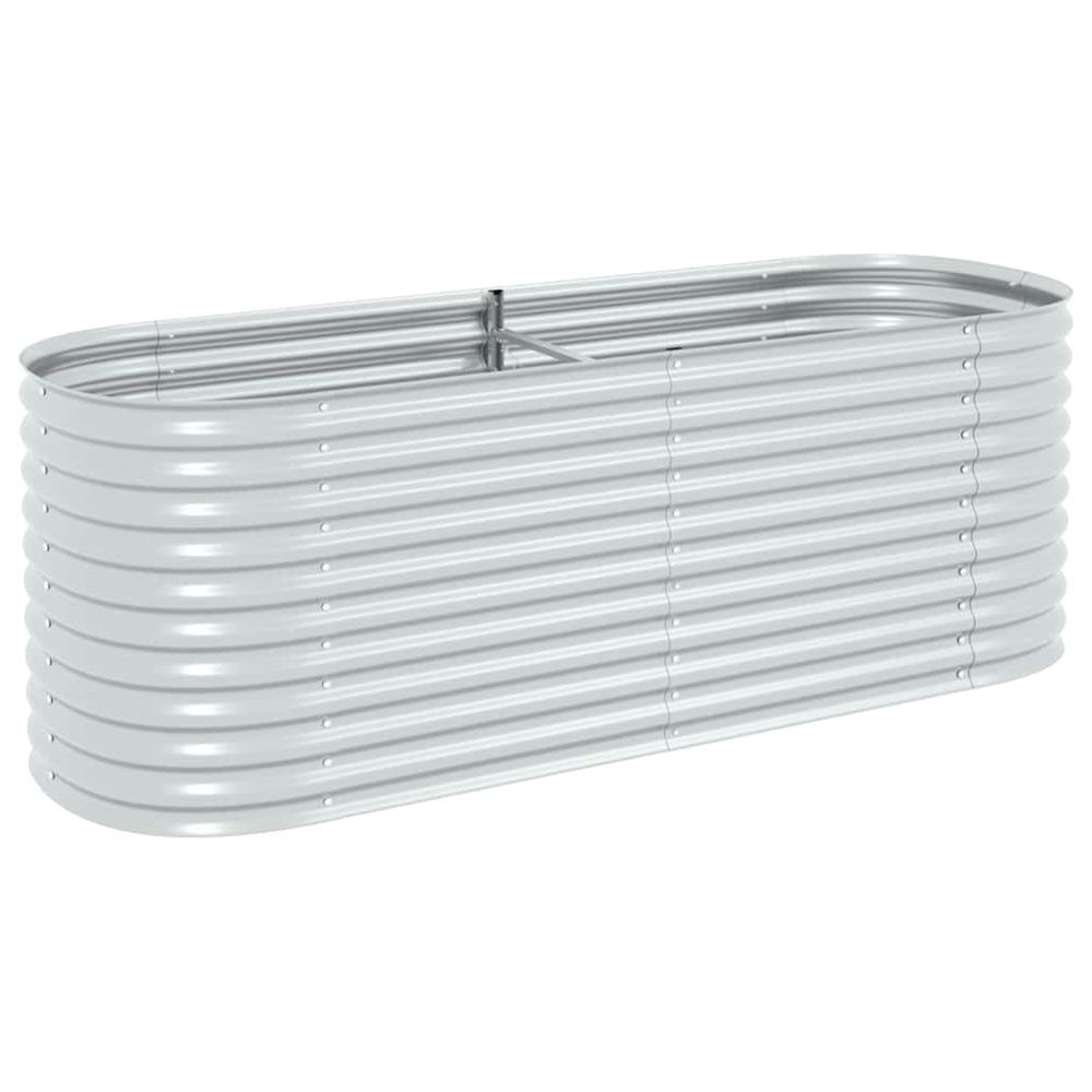 Lit surélevé de jardin 240x80x81 cm acier galvanisé argenté