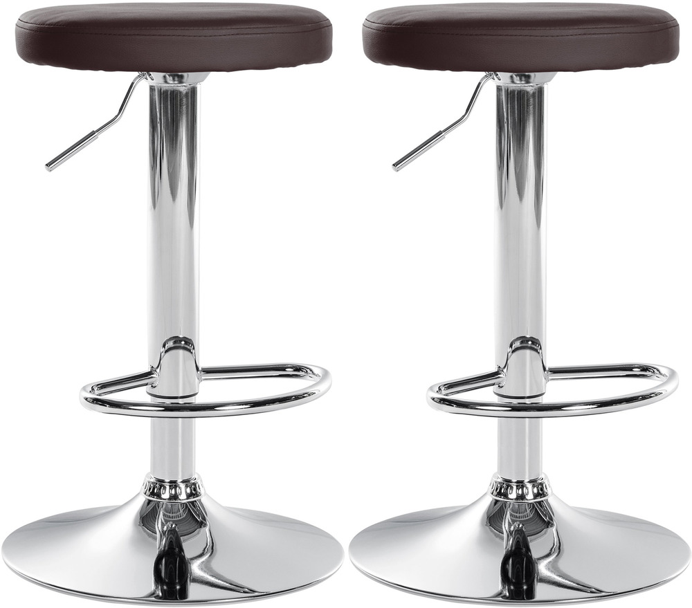 Lot de 2 tabourets de bar ponte simili cuir chromé