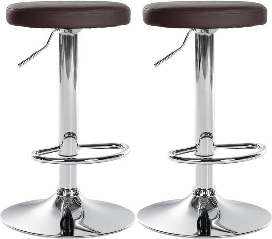 Lot de 2 tabourets de bar ponte simili cuir chromé