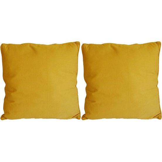 Coussin en coton coloré salsa 45 cm (lot de 2) jaune moutarde