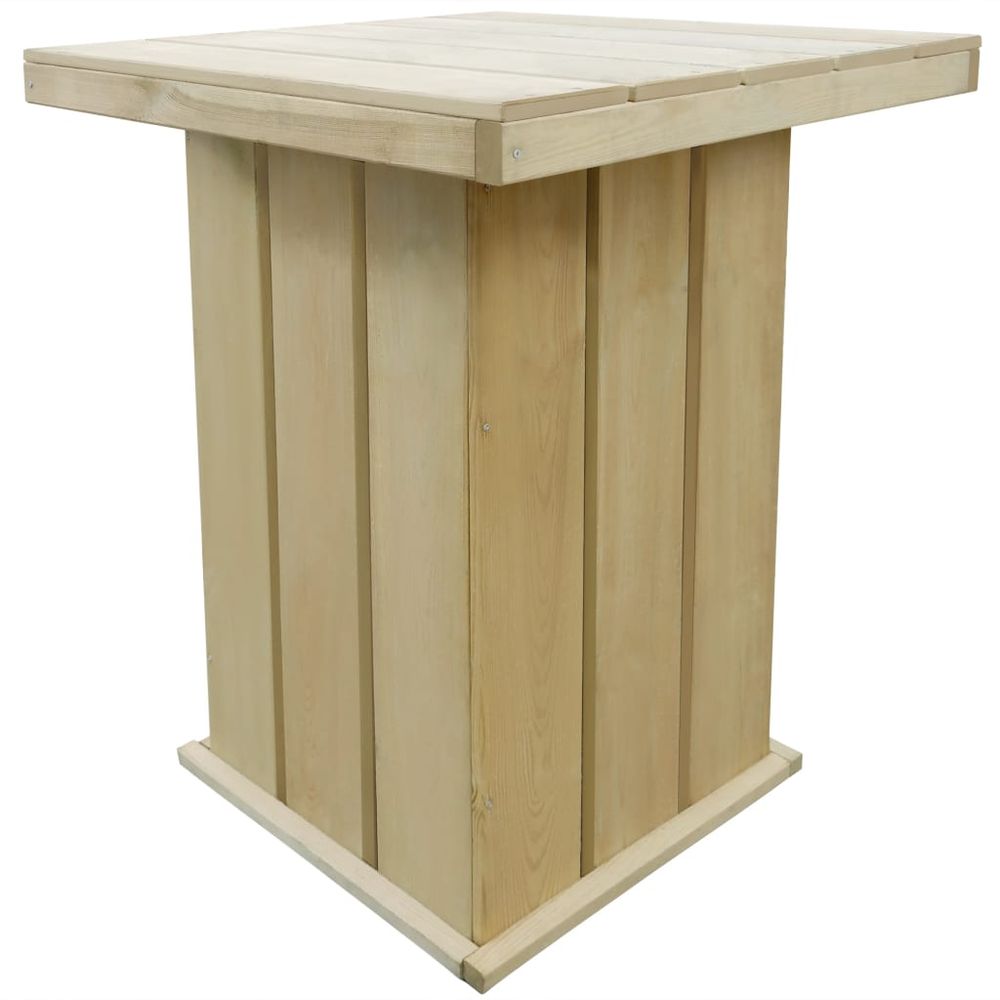 Table de bar 75x75x110 cm pin imprégné