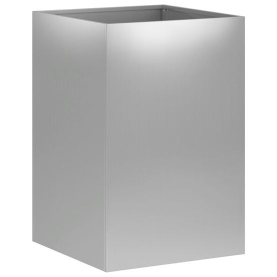 Cache-pot de jardin argenté 40 x 40 x 60 cm acier galvanisé