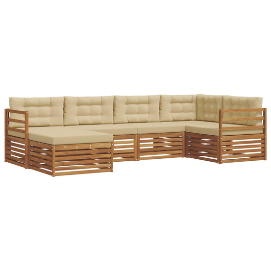 Ensemble de canapés d'extérieur 6 pcs naturel et beige