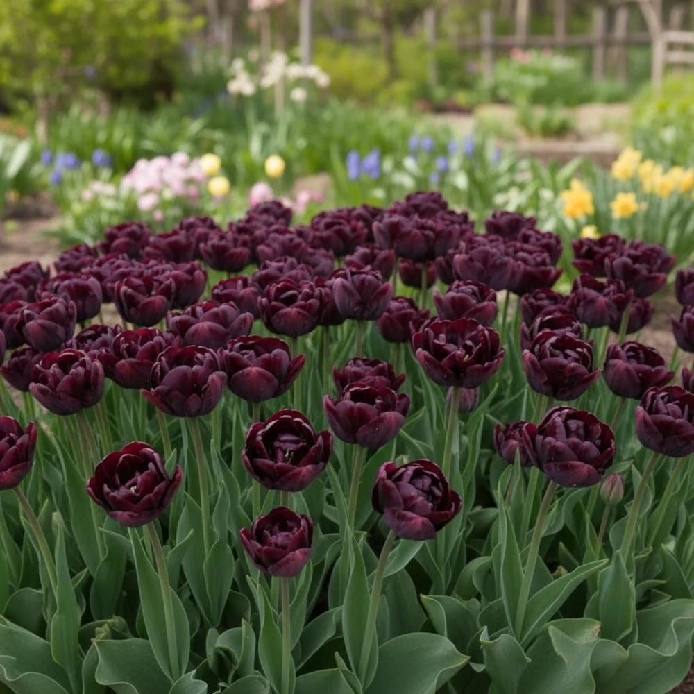 Bulbe de tulipe double tardive black hero sachet de 8 bulbes