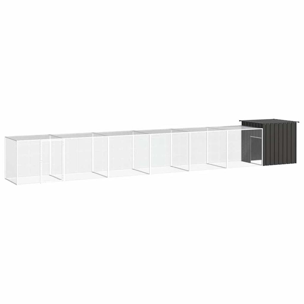 Poulailler anthracite 700x91x100 cm acier galvanisé