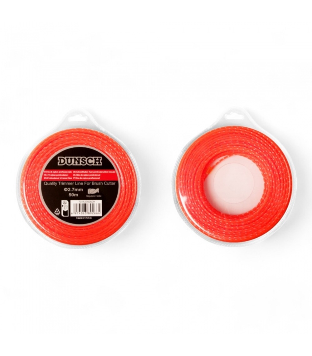 Fil hélicoïdal pour débroussailleuse 2,7mm 50m - dunsch 7311270050h