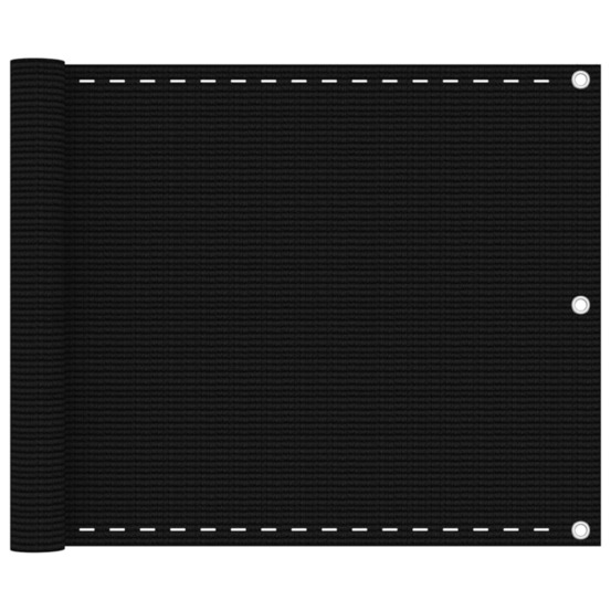 Écran de balcon noir 75x500 cm pehd