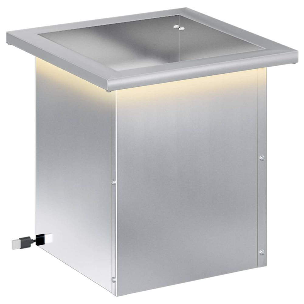 Jardinière d'extérieur de jardin avec led argenté 30 x 30 x 30 cm