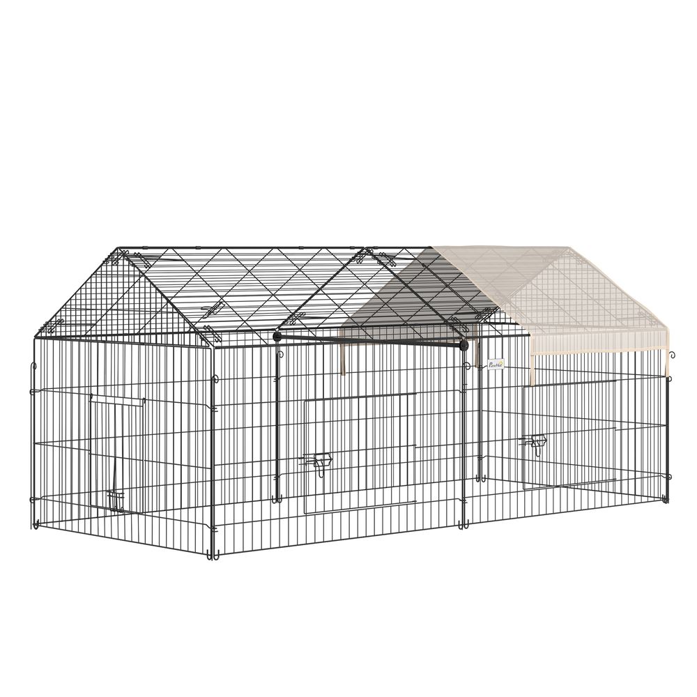 Enclos petits animaux métal extérieur protection anti-prédateurs 220x103cm beige
