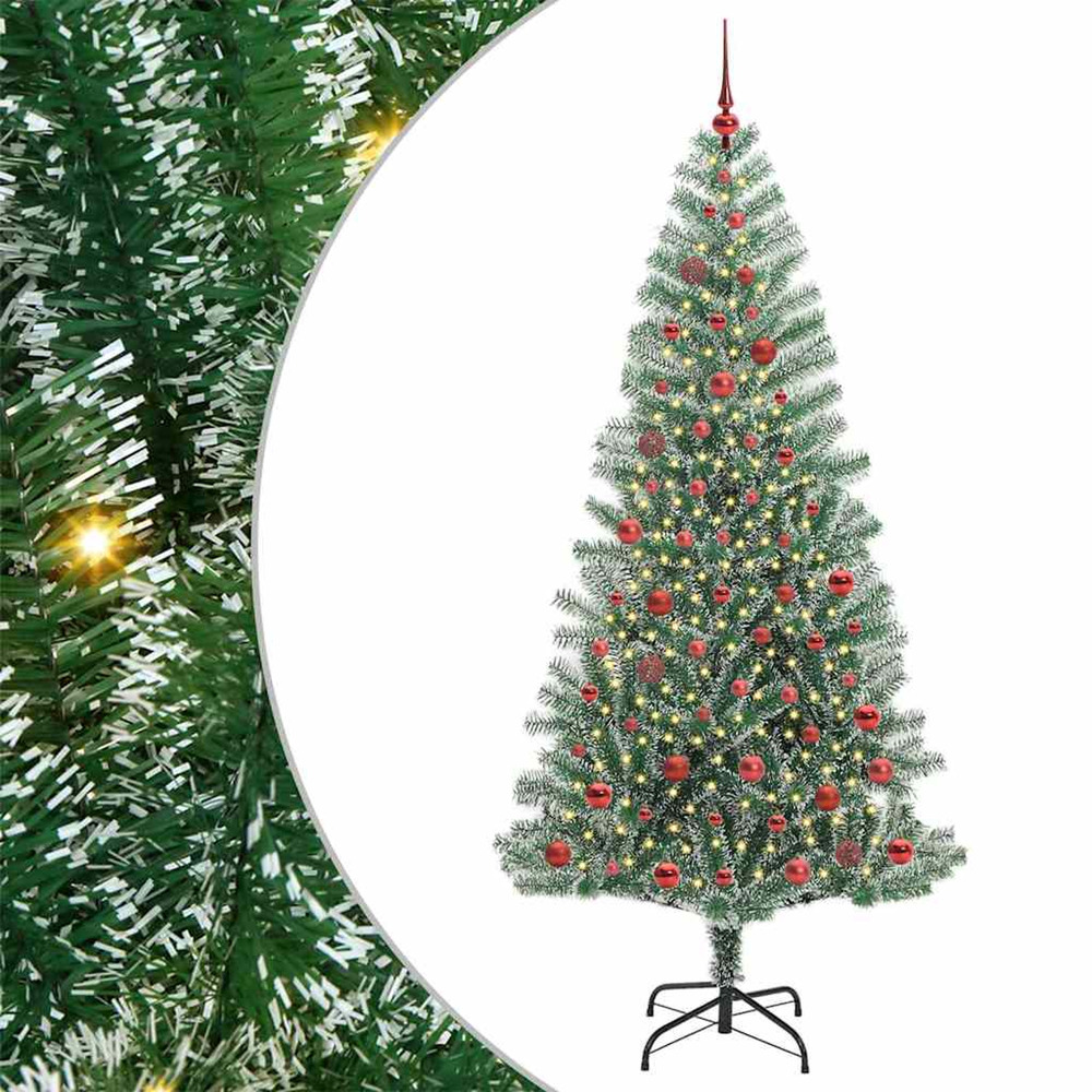 Arbre de noël artificiel floconné de neige avec lumière led