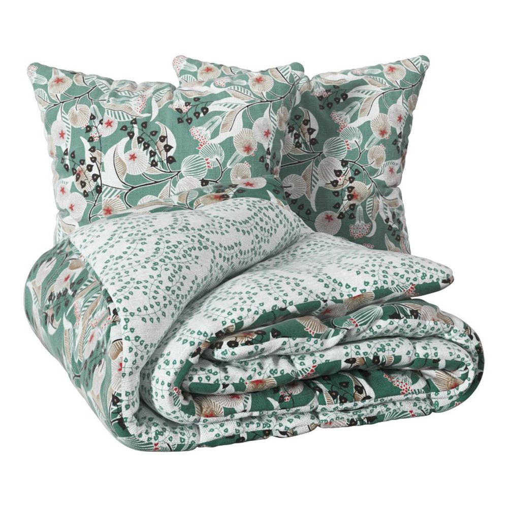 Parure de lit imprimée vegetal marin 240x220cm en coton