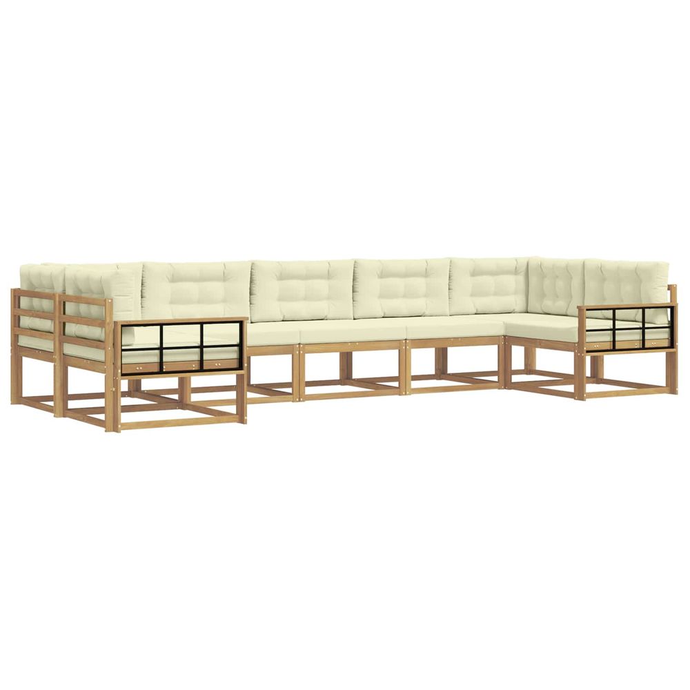 Ensemble de canapés d'extérieur 7 pc blanc et crème
