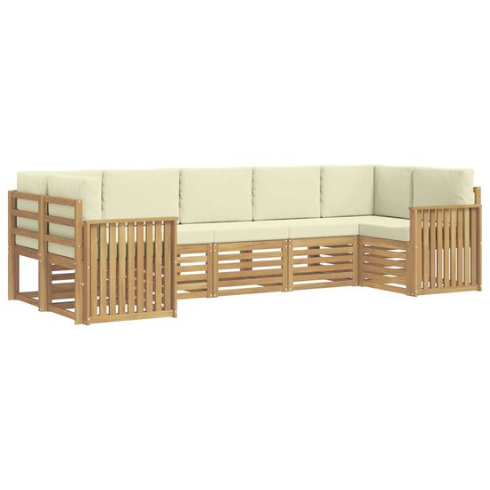 Ensemble de canapés d'extérieur 7 pc blanc et crème polyester