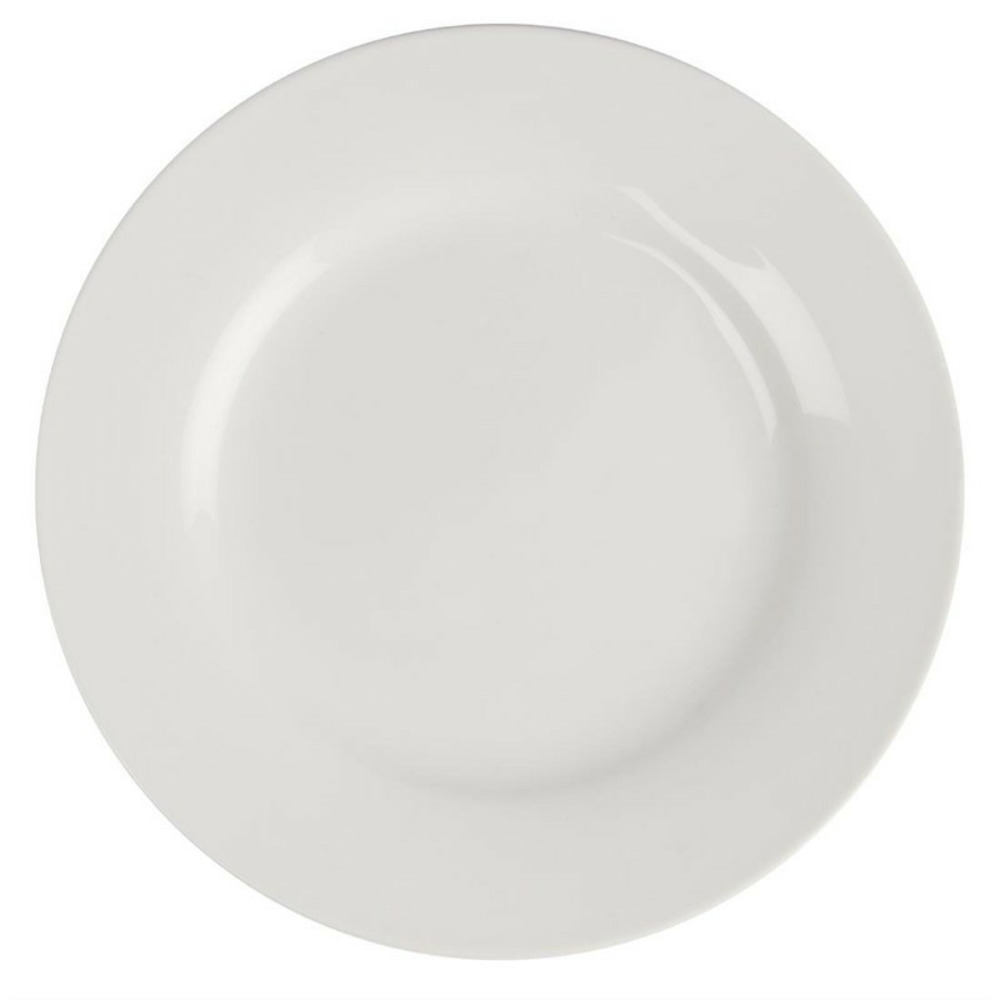 Assiettes rondes en céramique blanche 150 mm à bord large lumina - lot de 6