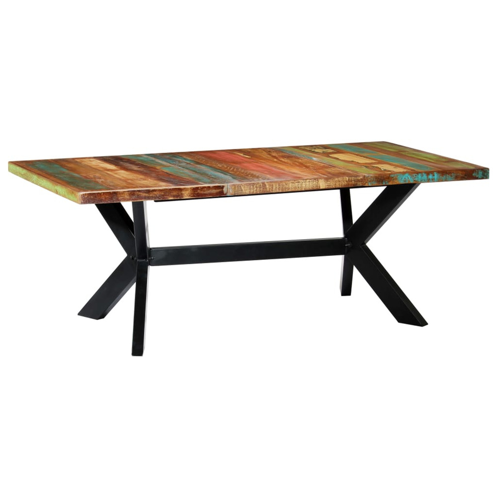 Table à manger 200x100x75 cm bois de récupération solide