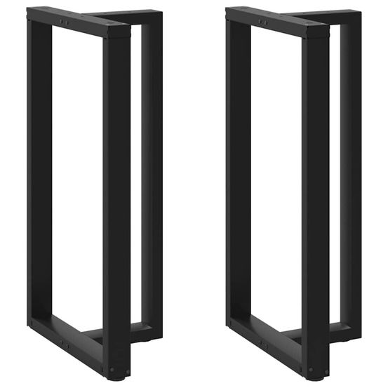 Pieds de table de bar en forme de t, 2 pièces, noir, 60 x 35 x (110-111) cm, acier